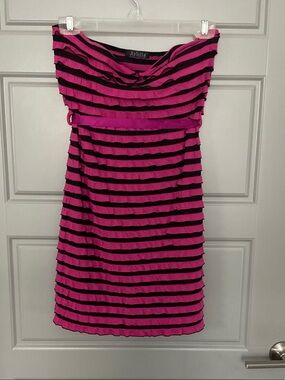 Ariella Pink and Black Strapless Mini Dress or Tunic